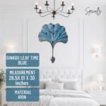 Ginkgo Leaf Time – Blue Wall Clock - Image 2
