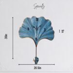 Ginkgo Leaf Time – Blue Wall Clock - Image 4