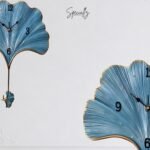 Ginkgo Leaf Time – Blue Wall Clock - Image 3