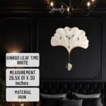 Ginkgo Leaf Wall Clock – White - Image 2