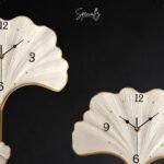 Ginkgo Leaf Wall Clock – White - Image 3