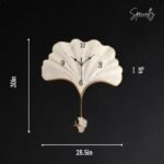 Ginkgo Leaf Wall Clock – White - Image 4